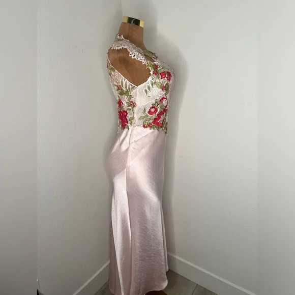 Karen Millen Pink Floral Embroidered Maxi Dress - Picture 5 of 9